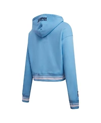 Women's Pro Standard Light Blue Memphis Grizzlies Script Tail Cropped Pullover Hoodie