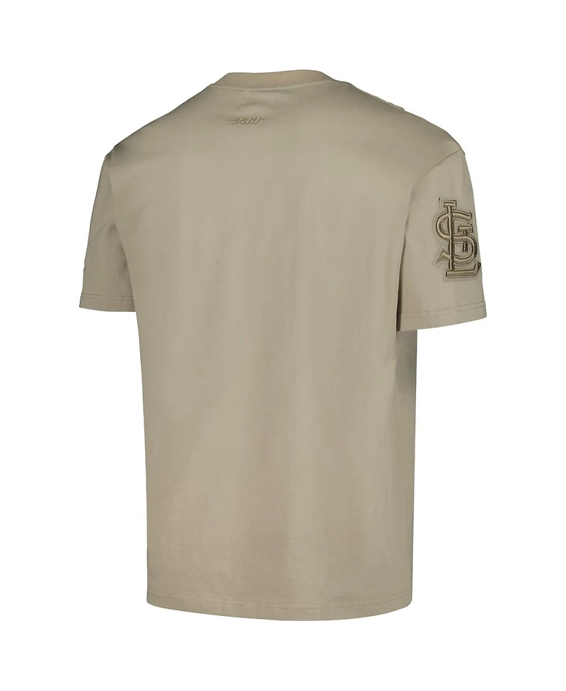 Men's Pro Standard Tan St. Louis Cardinals Neutral Drop Shoulder T-shirt