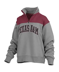 Women's Pressbox Gray Texas A&M Aggies Avon Fleece Quarter-Zip Jacket