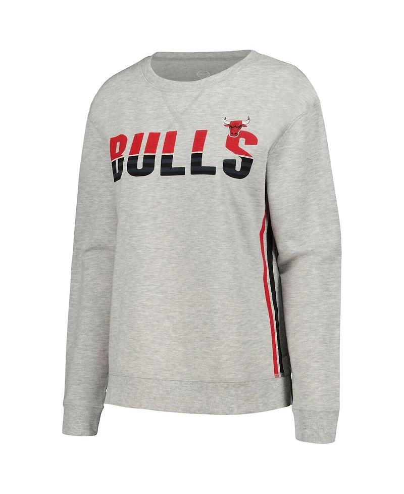 Women's Concepts Sport Gray Chicago Bulls Cedar Long Sleeve T-shirt and Shorts Sleep Set