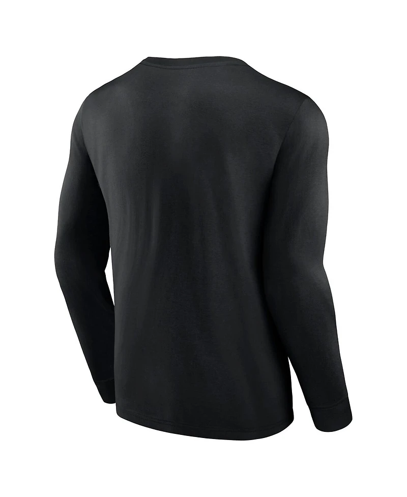 Men's Fanatics Black Vegas Golden Knights Strike the Goal Long Sleeve T-shirt
