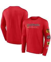 Men's Fanatics Red Chicago Blackhawks Strike the Goal Long Sleeve T-shirt
