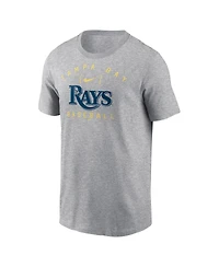 Men's Nike Heather Gray Tampa Bay Rays Home Team Athletic Arch T-shirt