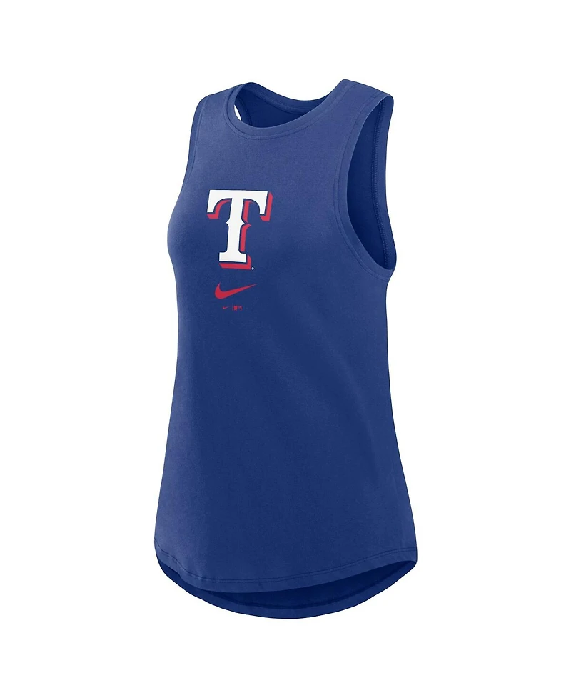 Women's Nike Royal Texas Rangers Legacy Icon High Neck Fashion Tank Top