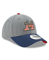 Men's New Era Gray, Navy Chase Briscoe Salute 9FORTY Adjustable Hat