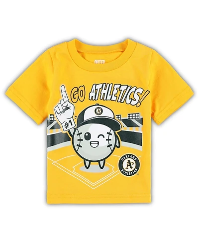Baby Boys and Girls Gold Oakland Athletics Ball Boy T-shirt