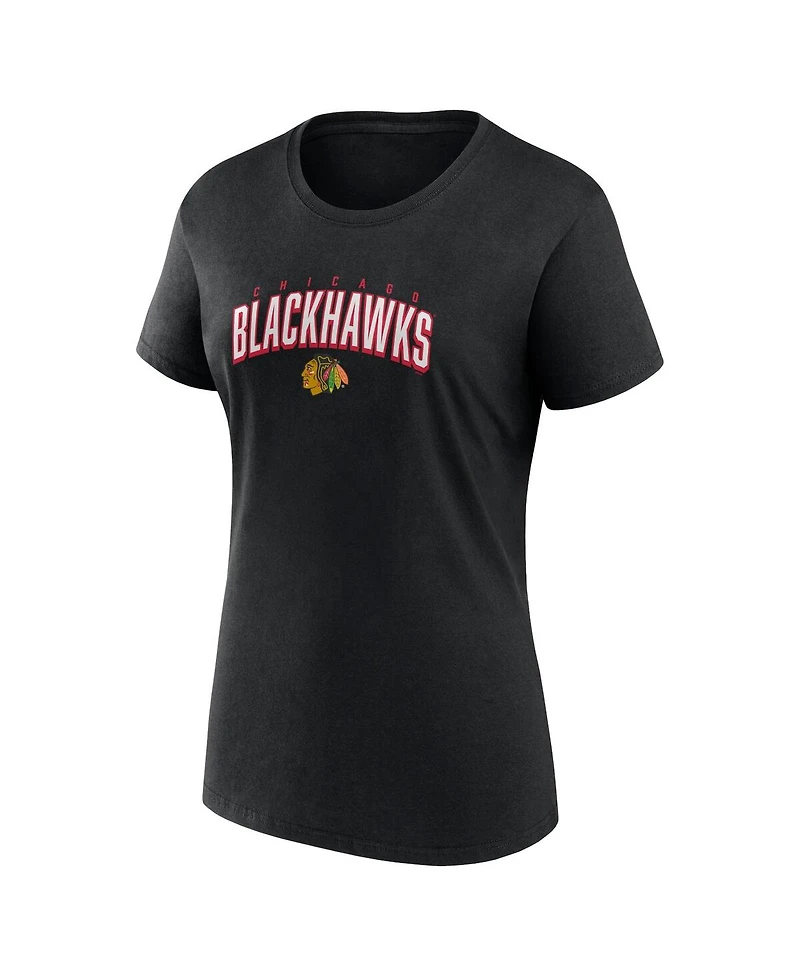 Women's Fanatics Red, Black Chicago Blackhawks Two-Pack Fan T-shirt Set