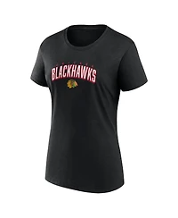 Women's Fanatics Red, Black Chicago Blackhawks Two-Pack Fan T-shirt Set