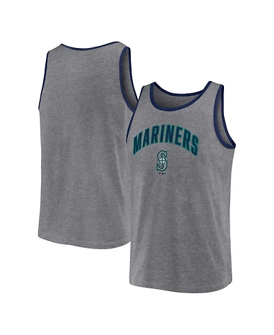 Men's Fanatics Heather Gray Seattle Mariners Primary Tank Top
