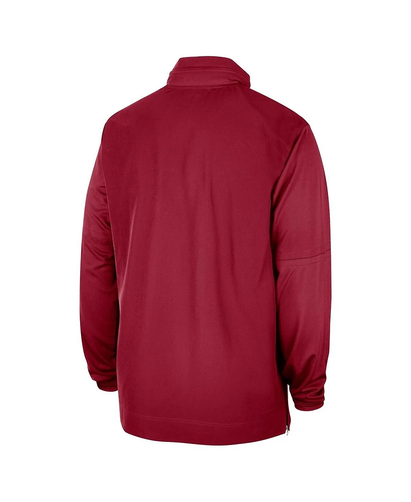 Men's Nike Crimson Oklahoma Sooners 2023 Coach Half-Zip Hooded Jacket