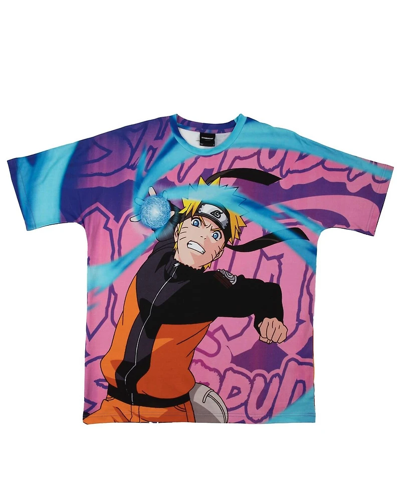 Men's and Women's Dumbgood Blue Naruto Big Print Graphic T-shirt