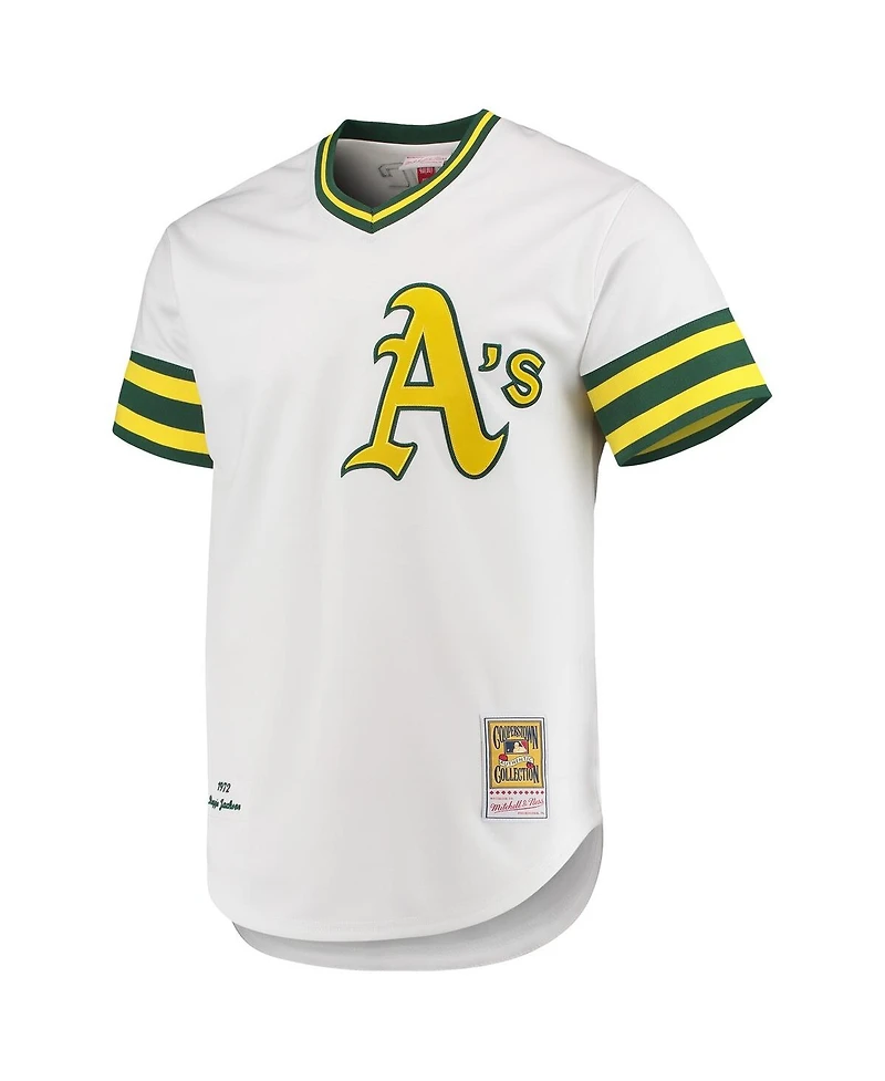 Men's Mitchell & Ness Reggie Jackson White Oakland Athletics 1972 Cooperstown Collection Authentic Jersey
