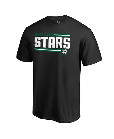 Men's Fanatics Black Dallas Stars Iconic Collection On Side Stripe T-shirt