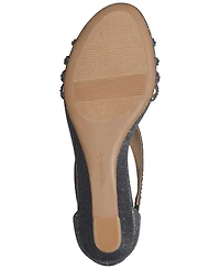 Style & Co Women's Ginifur Embellished Strappy Wedge Sandals, Created for Macy's