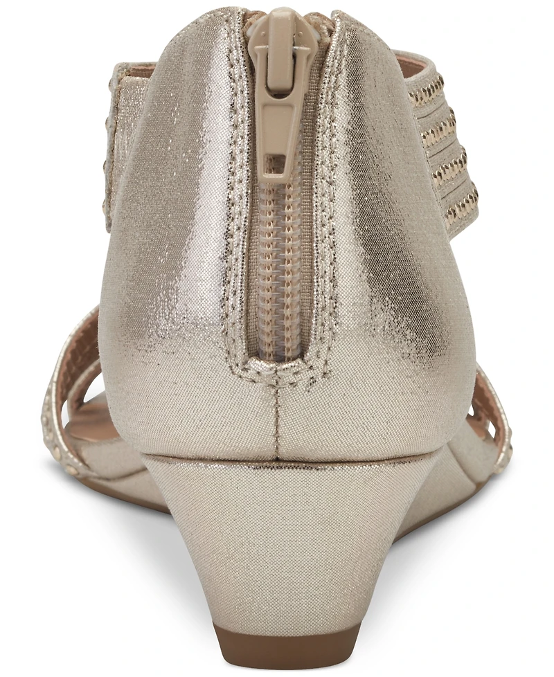 Style & Co Women's Ginifur Embellished Strappy Wedge Sandals, Created for Macy's