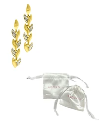 Adornia 14K Gold-Plated Crystal Leaf Earrings