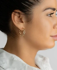 Adornia 14K Gold-Plated Chain Link Hoop Earrings
