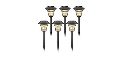 Maggift Solar Garden Path Lights 6-Pack Led Waterproof Outdoor Patio Yard Landscape