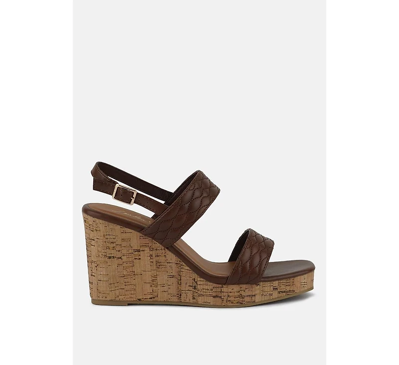 mohana quilted high wedge heel sandals