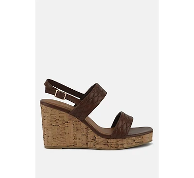 mohana quilted high wedge heel sandals