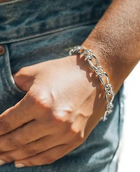 Sterling Forever 14K Gold Plated or Rhodium Plated Amoura Link Bracelet