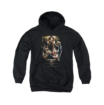 Batman V Superman Youth Three Action Pull Over Hoodie / Hooded Sweatshirt