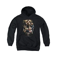 Batman V Superman Youth Three Action Pull Over Hoodie / Hooded Sweatshirt