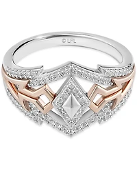 Star Wars Wonder Fine Jewelry Diamond Ahsoka Ring (1/4 ct. t.w.) Sterling Silver & Rose Gold-Plate