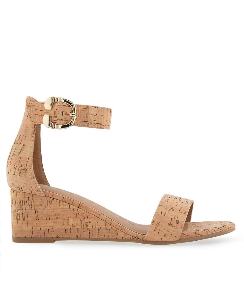 Aerosoles Women's Willis Buckle Strap Wedge Sandals
