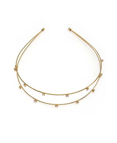 Ettika Delicate Crystal Dotted Gold-Tone Headband
