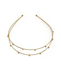 Ettika Delicate Crystal Dotted Gold-Tone Headband