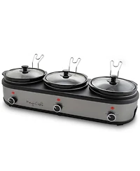 MegaChef Triple 2.5 Quart Slow Cooker and Buffet Server