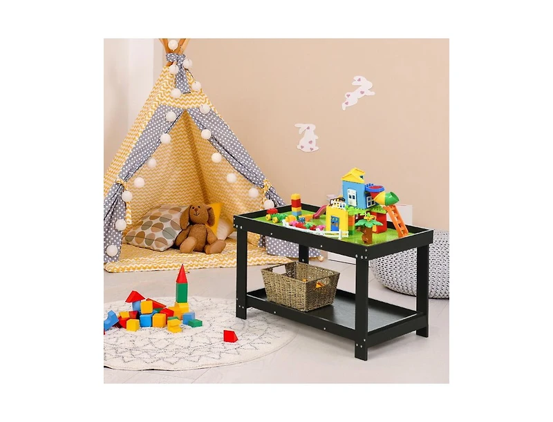 Slickblue Kids Solid Multifunctional Wood Activity Play Table