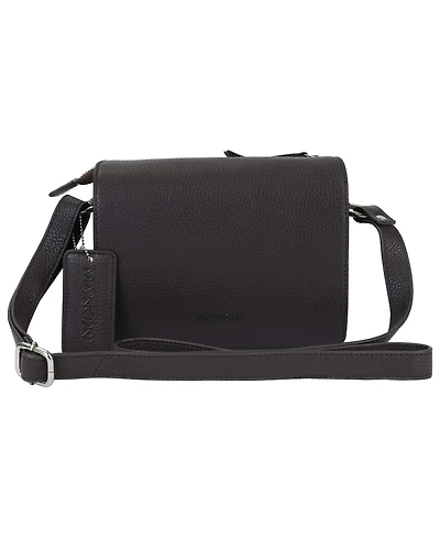 Mancini Pebble Leather Connie Crossbody Handbag