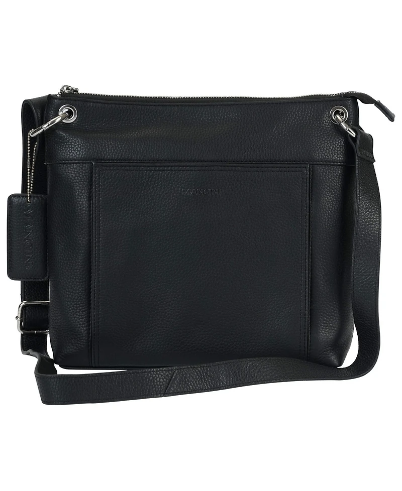 Mancini Pebble Trish Leather Crossbody Handbag with Organizer