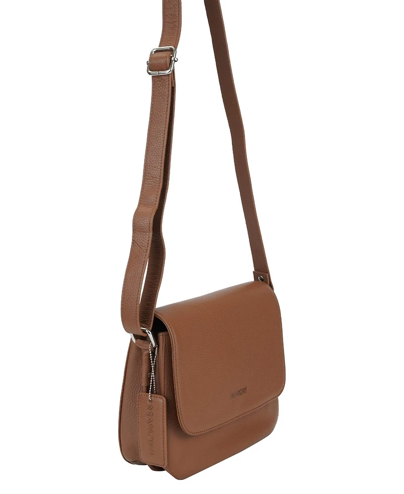 Mancini Pebble Alison Leather Crossbody Handbag