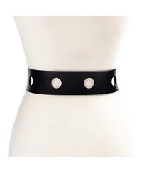 Sam Edelman Women's Perforated Leather Belt with Leather Covered Buckle