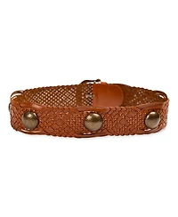 Sam Edelman Women's Western Leather Braided Concho Belt