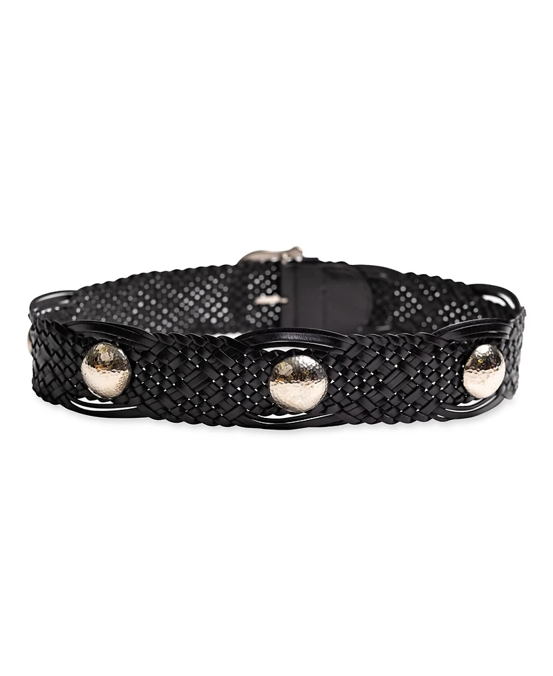 Sam Edelman Women's Western Leather Braided Concho Belt