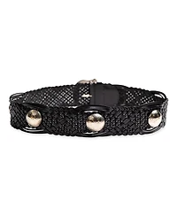 Sam Edelman Women's Western Leather Braided Concho Belt