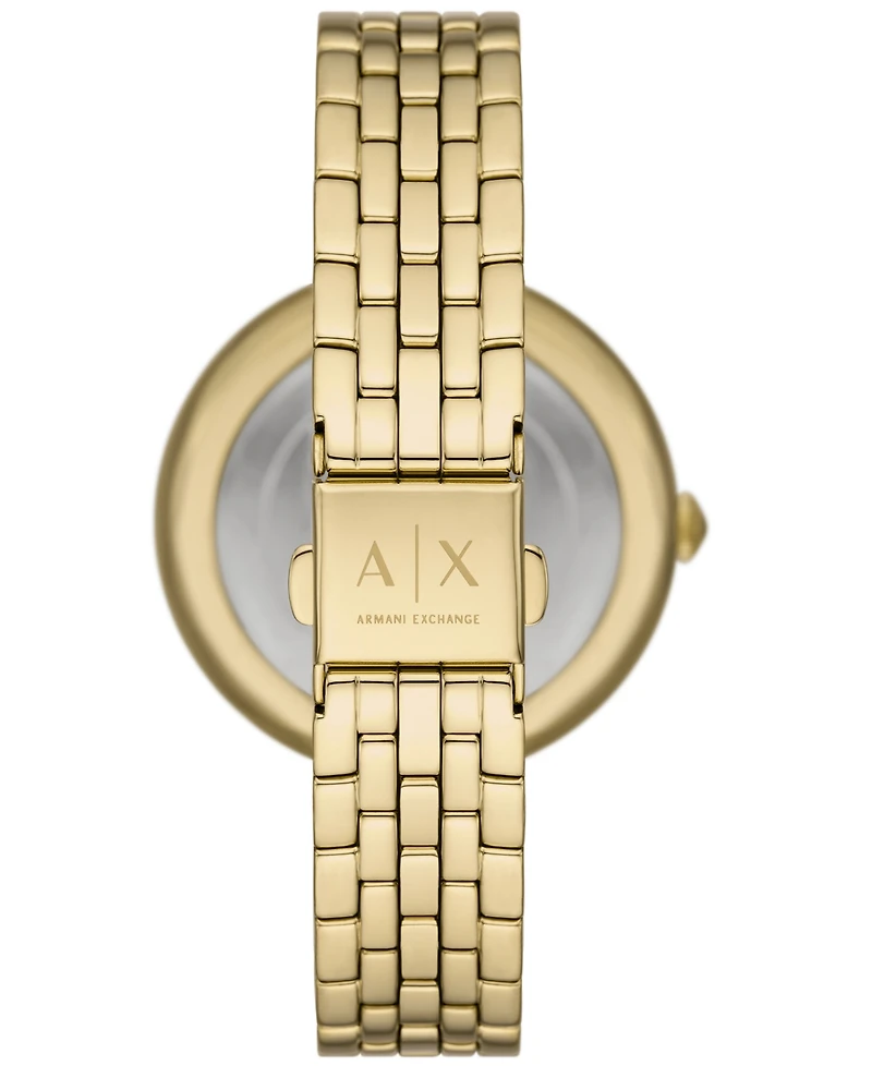 A|X Armani Exchange Women's Brooke Three Hand Gold-Tone Stainless Steel Watch 38mm