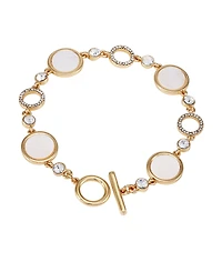 T Tahari Gold-Tone Circle Coin Toggle Bracelet