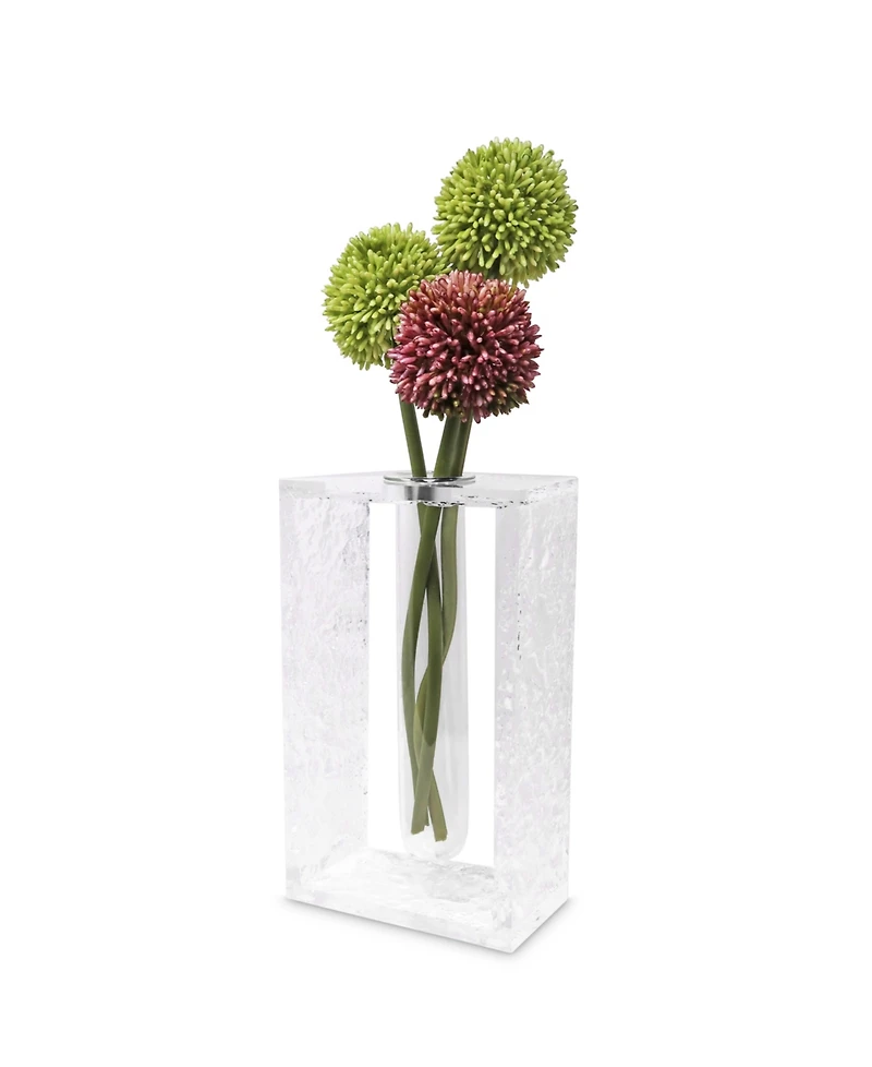 Vivience 8.75"H Tube Inlayed Acrylic Vase