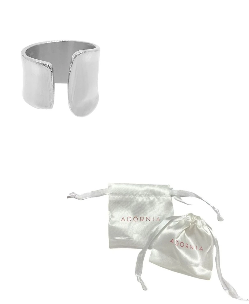Adornia Silver-Plated Tall Open Band Ring