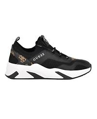 Guess Women's Geniver Lace Up Fashion Knit Jogger Sneakers