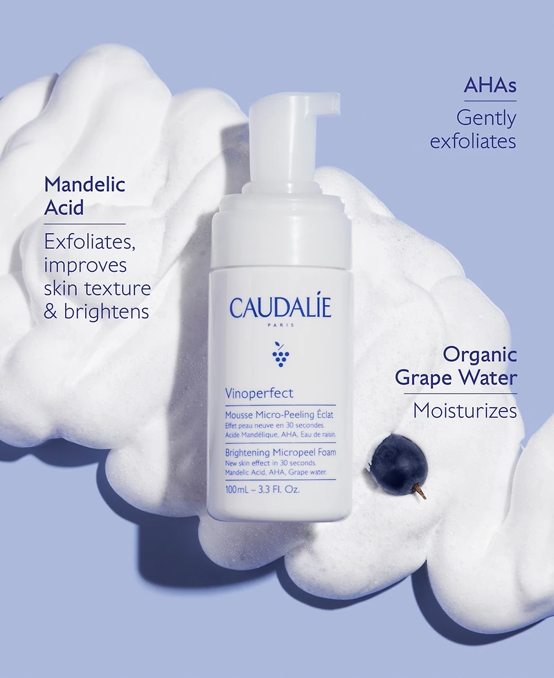 Caudalie Vinoperfect Instant Brightening Micropeel Foam, 3.3 oz.