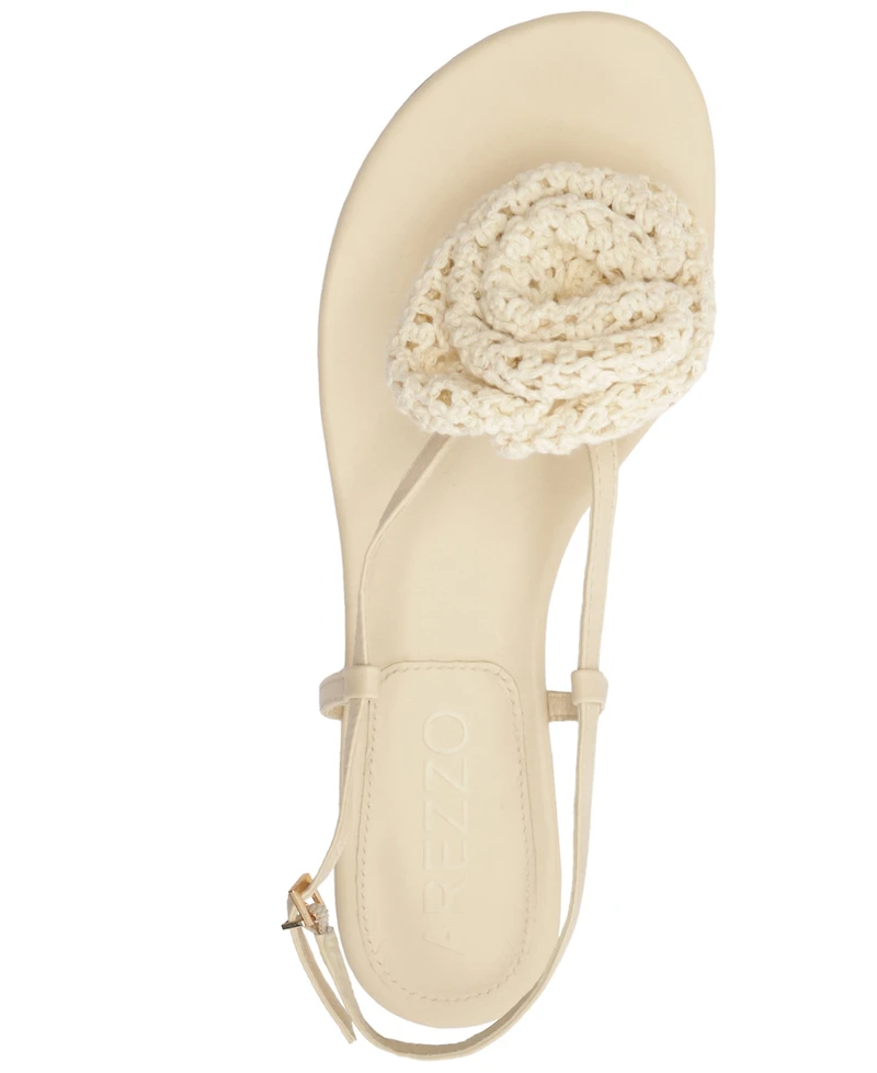 Arezzo Women's Isla Flower Flat Sandals