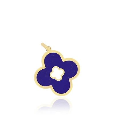 The Lovery Lapis Clover Cut Out Charm 14K Gold