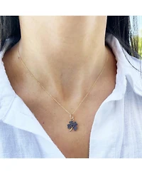 The Lovery Blue Sapphire Clover Charm 14K Gold