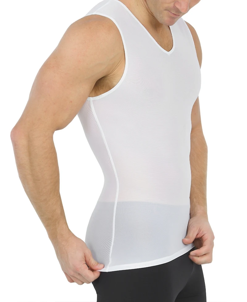 Instaslim Men's Big & Tall Power Mesh Compression Sleeveless V-Neck Shirt